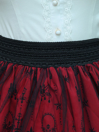 甘いレースロリータSK ロリータスカート ブルゴーニュ