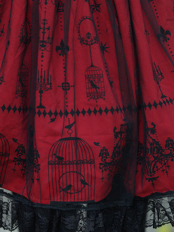 甘いレースロリータSK ロリータスカート ブルゴーニュ