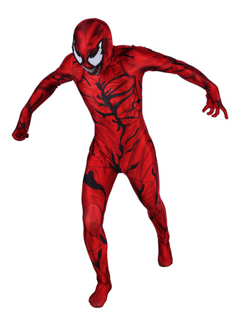マーベルスパイダーマン大虐殺コスプレレッドジャンプスーツポリエステル繊維マーベルコミックコスチューム