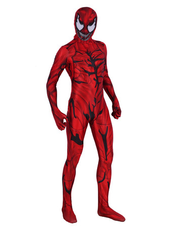 マーベルスパイダーマン大虐殺コスプレレッドジャンプスーツポリエステル繊維マーベルコミックコスチューム