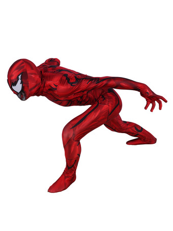 マーベルスパイダーマン大虐殺コスプレレッドジャンプスーツポリエステル繊維マーベルコミックコスチューム