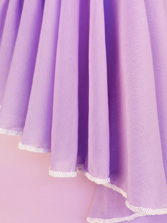 社交ダンスコスチュームラベンダーの女性のライクラスパンデックスセットドレスダンスウェア