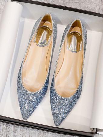 レディースブロンドバレエシューズスパンコールクロスポインテッドトゥゴールデンデイリーカジュアルシューズ