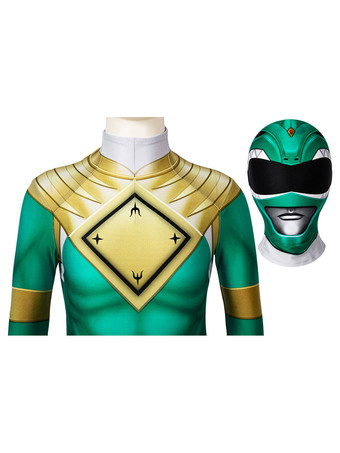 恐竜戦隊ジュレンジャーブライ　パワーレンジャーコスプレ　子供コスチューム　グリーン　ライクラスパンデックス　キッズキャットスーツ