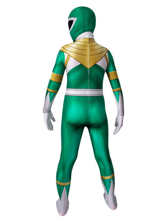 恐竜戦隊ジュレンジャーブライ　パワーレンジャーコスプレ　子供コスチューム　グリーン　ライクラスパンデックス　キッズキャットスーツ