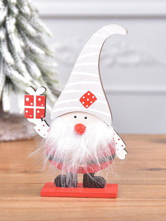 ホワイト クリスマスホリデーデコレーション組み立て木製塗装サンタクロース飾り子供のクリスマスギフトウィンドウデコレーション