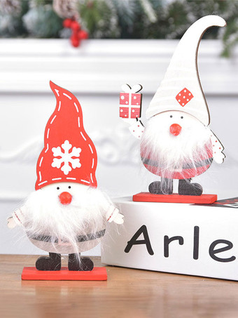 レッド クリスマスホリデーデコレーション組み立て木製塗装サンタクロース飾り子供のクリスマスギフトウィンドウデコレーション