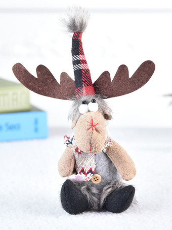 ライトグレー クリスマスホリデーデコレーションエルクドールドールクリスマスポリエステルファイバーツリーペンダント