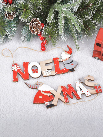 クリスマスホリデーデコレーションウッドサンタクロースアルファベットリスト