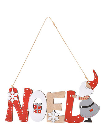 ライトグレー クリスマスホリデーデコレーションウッドサンタクロースアルファベットリスト