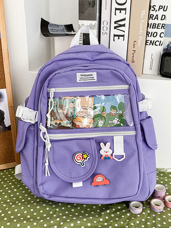 パープル 甘いロリータバッグブルーポリエステルポリエステルバックパックロリータアクセサリー