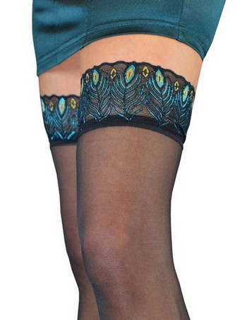 レディースタイツブラックピーコックアニマルプリントセクシーナイロンストッキング