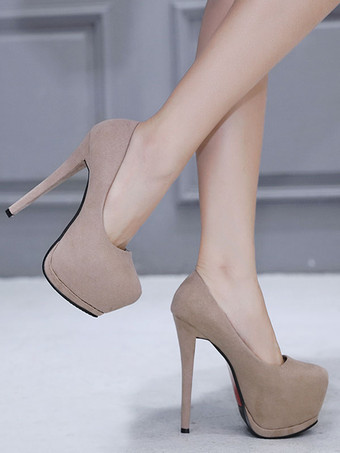 女性の黒のセクシーなハイヒールマイクロスエードアーモンドつま先のセクシーな靴スチレットヒール