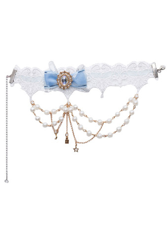 甘いロリータJSKドレスベビーブルーノースリーブティアードボウレースロリータジャンパースカート