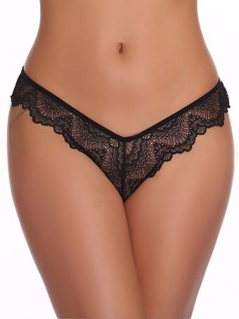 Women Black Sexy Panties Lace Underwear Sexy Lingerie - Milanoo.com