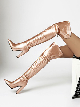 Royaume-Uni cuissardes femmes haut d'hiver plates en daim synthétique Cuisse Femme Bottes Chaussures Taille 