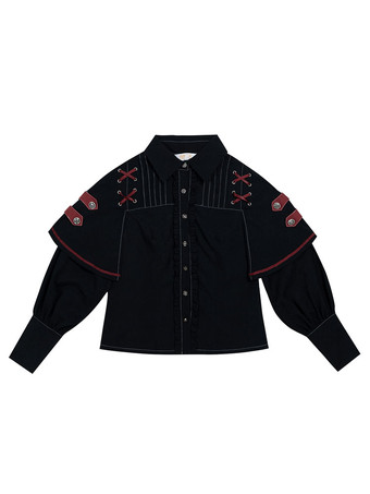 ミリタリーロリータセット ハロウィン クリスマス ゴシックロリータOPドレスミリタリースタイルアカデミックロリータ衣装ブラック長袖 4点セット 上品 長袖 撮影用