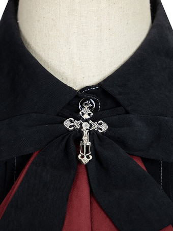 ミリタリーロリータセット ハロウィン クリスマス ゴシックロリータOPドレスミリタリースタイルアカデミックロリータ衣装ブラック長袖 4点セット 上品 長袖 撮影用