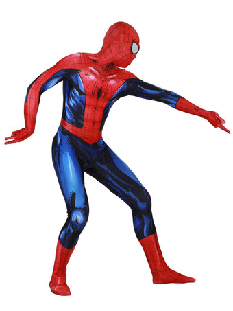 スーペリア・スパイダーマン コスプレ衣装 本物の赤いライクラ・スパンデックスジャンプスーツ マーベルコミック コスプレ