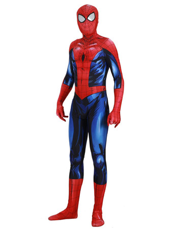 レッドスーペリア・スパイダーマン コスプレ衣装 本物の赤いライクラ・スパンデックスジャンプスーツ マーベルコミック コスプレ