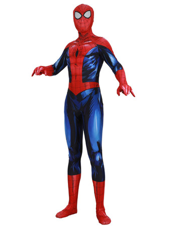 スーペリア・スパイダーマン コスプレ衣装 本物の赤いライクラ・スパンデックスジャンプスーツ マーベルコミック コスプレ