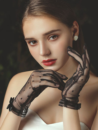 Gants de mariage Gants Nœuds en dentelle Gants de mariée