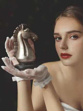 Gants de mariage Gants Nœuds en dentelle Gants de mariée