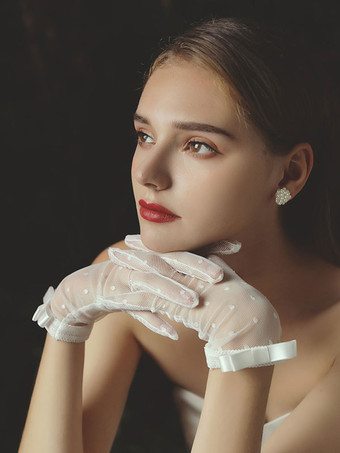 Gants de mariage Gants Nœuds en dentelle Gants de mariée