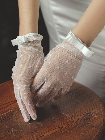 Gants de mariage Gants Nœuds en dentelle Gants de mariée