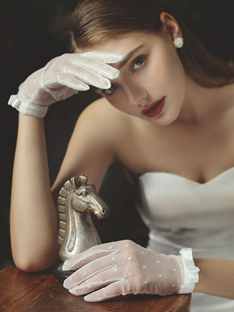 Gants de mariage Gants Nœuds en dentelle Gants de mariée