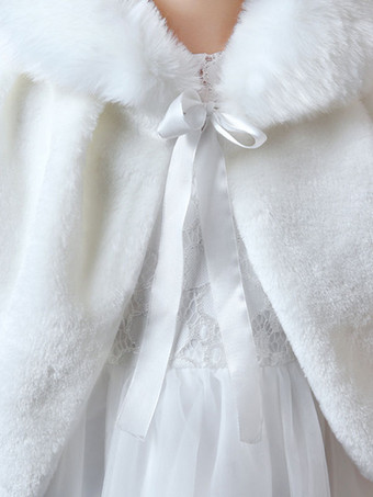 Boléro de fille de fleur cape fille ivoire