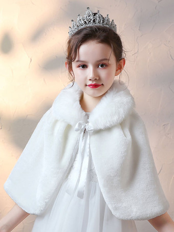 Boléro de fille de fleur cape fille ivoire