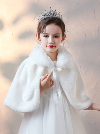 Boléro de fille de fleur cape fille ivoire