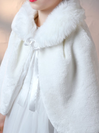 Boléro de fille de fleur cape fille ivoire