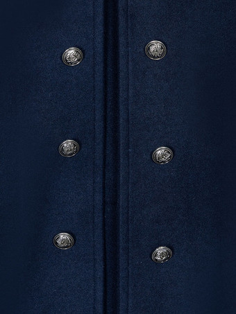 ゴシックロリータミリタリースタイルロリータコートディープネイビークルーネック長袖ポリエステルロリータケープコート