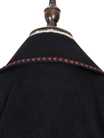 ロリータマント ポンチョ ポリエステルハーフスリーブリベットチェーン春 ロリータアウトウェア ポンチョケープ ブラック