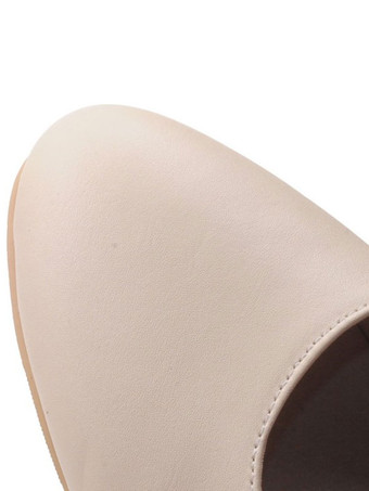 女性クラシックな丸いつま先の子犬ヒールストラップ調節可能な魅力的なバックルホワイトポンプ＆ヒール