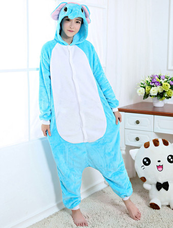 Kigurumi Pajama Elefante Onesie Blue Flannel Animal Pijamas Para Adulto Halloween