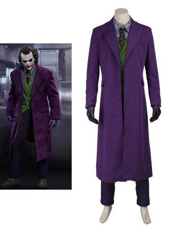 Carnaval Carnaval Disfraz de DC Comics Batman Película Joker Deep Blue Cosplay Disfraz 6 piezas 2024