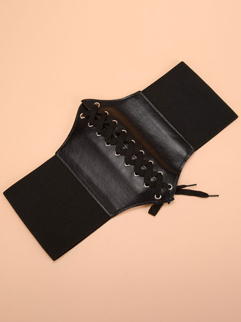 クラシックロリータコルセットPUレースアップグロメットロリータコサージュ