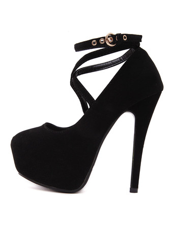 パンプス ピンヒール 厚底 プラットフォーム 13.5cm テリー織り ラウンドトゥ シューズ ライトグレー アンクルストラップ 4.5cm パーティー キャバ イベント フォーマル 無地 オフィス レディース靴