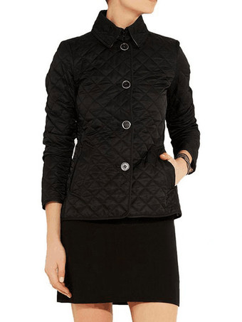 レディースジャケット　無地　スリムフィット　ポリエステル　長袖　折り襟　ボタン　カジュアル　カジュアル　女性用　