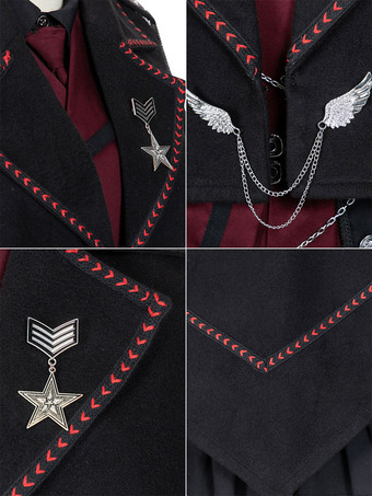 ロリータマント ポンチョ ポリエステルハーフスリーブリベットチェーン春 ロリータアウトウェア ポンチョケープ ブラック