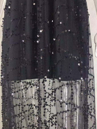 誕生日ホルターマキシドレスブラックノースリーブVネックヴィンテージロングドレス