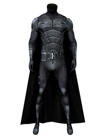 Batman Bruce Wayne Cosplay Kostüm Schwarz Polyester Superhelden Catsuits Zentai