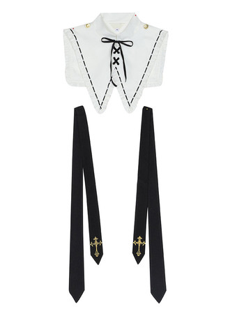 Akademischer Lolita-Poncho-Umhang  schwarze Polyester-Ösen  Schnür-Herbst-Lolita-Outwear