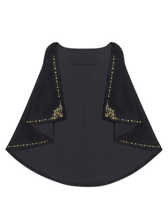 Akademischer Lolita-Poncho-Umhang  schwarze Polyester-Ösen  Schnür-Herbst-Lolita-Outwear