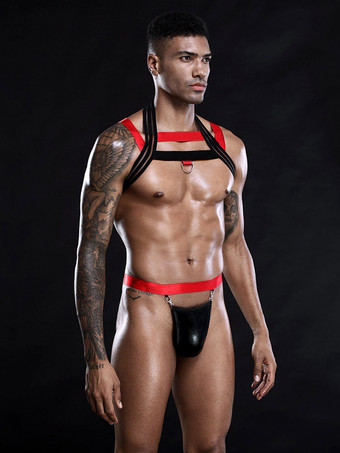 男性セクシーコスチューム大人下着トップポリエステルナイトクラブウェア