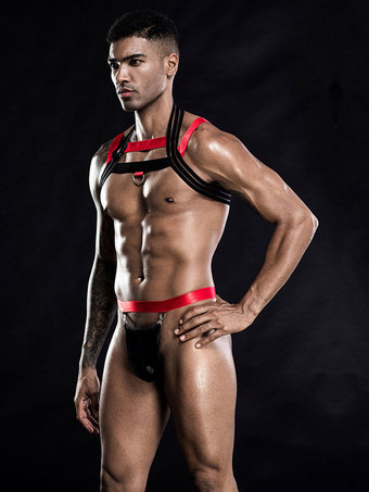 男性セクシーコスチューム大人下着トップポリエステルナイトクラブウェア