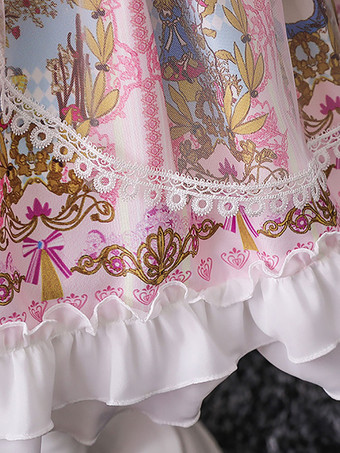 フラワーガールドレスピンクジュエルネック長袖刺繡キッズパーティードレス